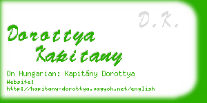 dorottya kapitany business card