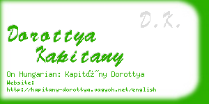 dorottya kapitany business card